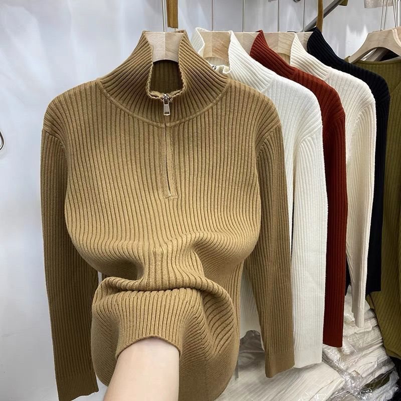 🎈🎈Clearance Sale-Women's Half-Zip Stand Collar Cashmere Pullover Sweater