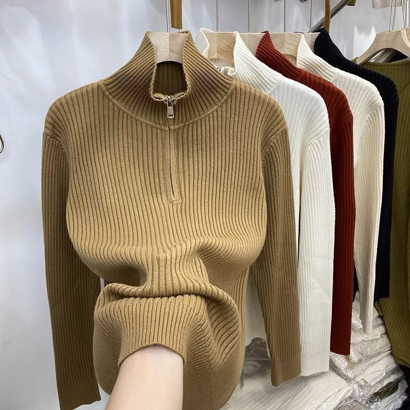 🎈🎈Clearance Sale-Women's Half-Zip Stand Collar Cashmere Pullover Sweater