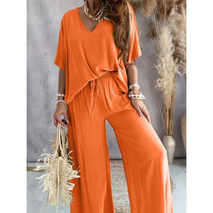 Women’s Lounge Set with Wide Leg Pant