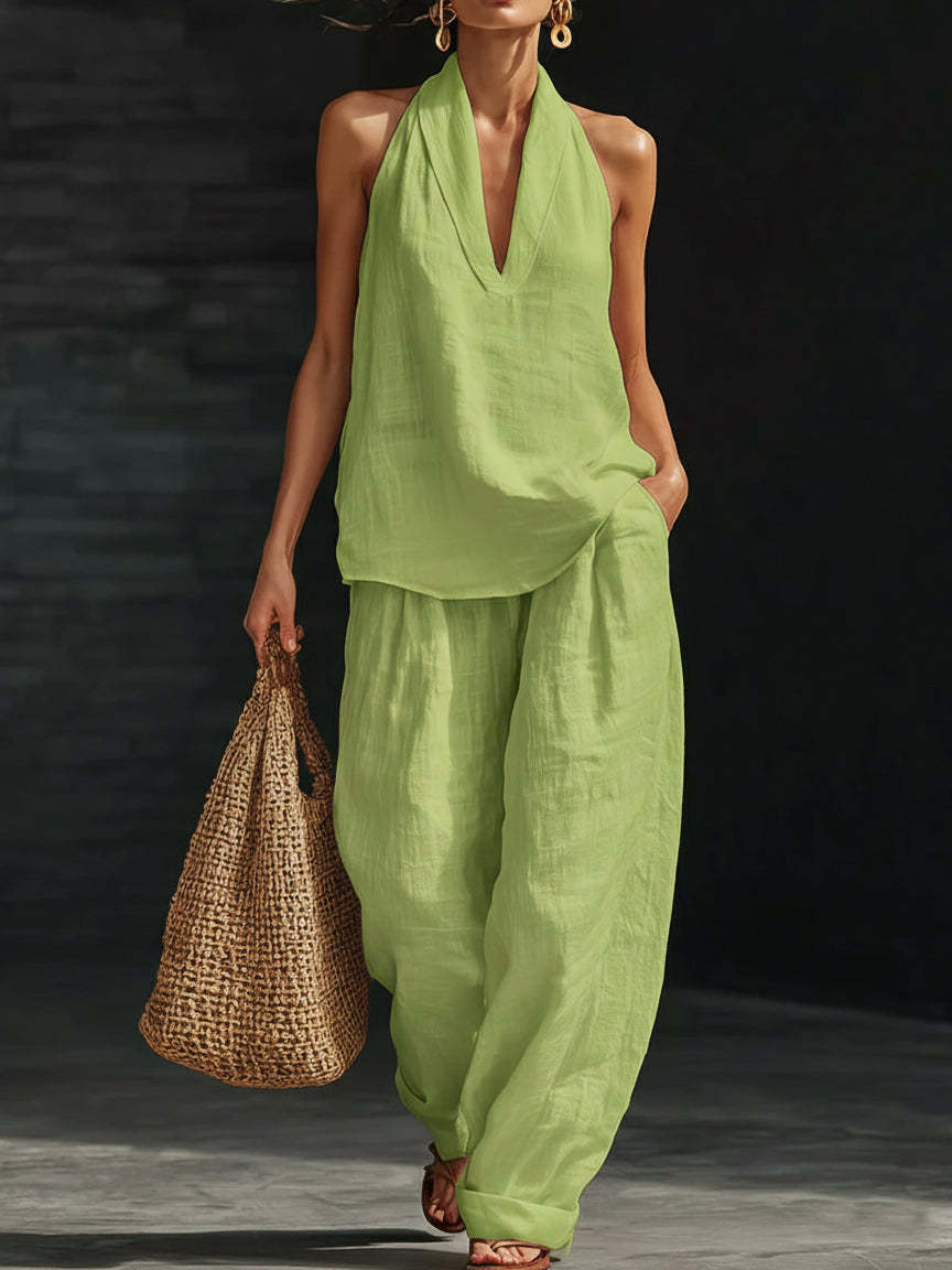 🤩🤩Casual And Cozy Minimalist Linen Two-piece Set