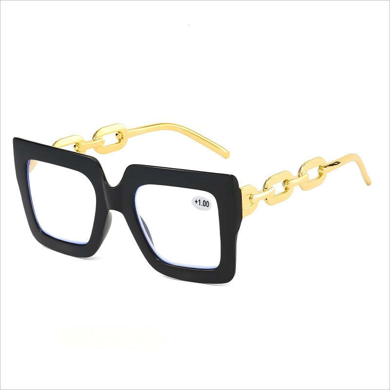 🎈🎈Lastday 70%OFF-Women’s Oversized Square Chain Reading Glasses(1set-6pcs)