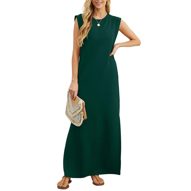 👗Women's wrinkle-free casual dress with split hem✨