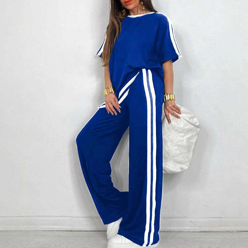 📢📢50% OFF !! ⏰Women's Striped Top & Wide-Leg Pants Set