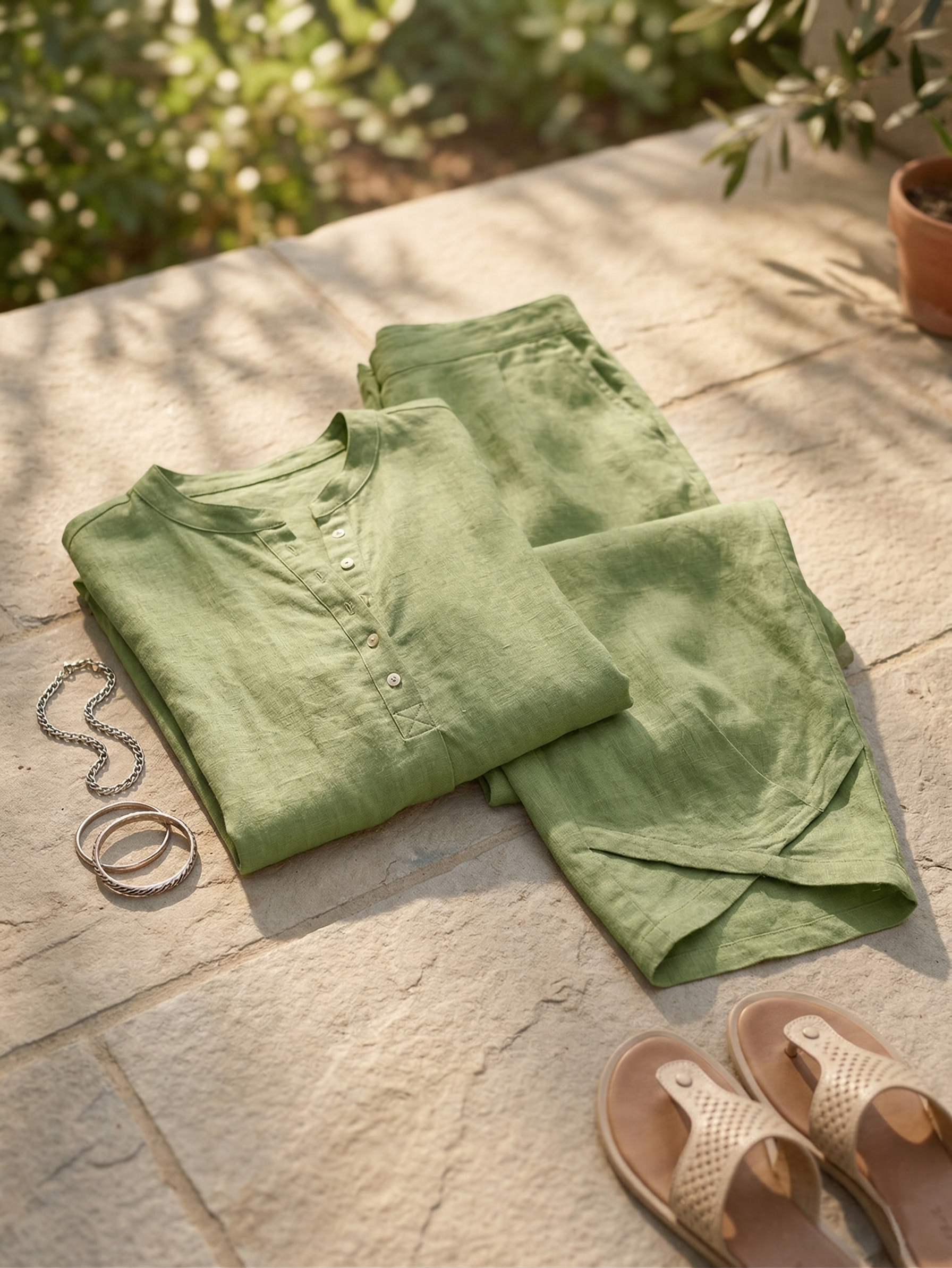 🎁New Arrivals🔥Cozy Loose-fit Cotton Linen Two-piece Set