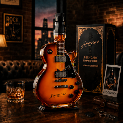 🎁 Father’s Day 49% OFF – 🔥Appetite for Rock: Vintage Sunburst Guitar Figurine Spirit Bottle