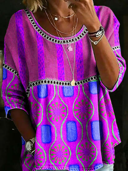 🎁New Arrivals🔥 Women's Vintage Abstrct Casual Loose Blouse Shirt