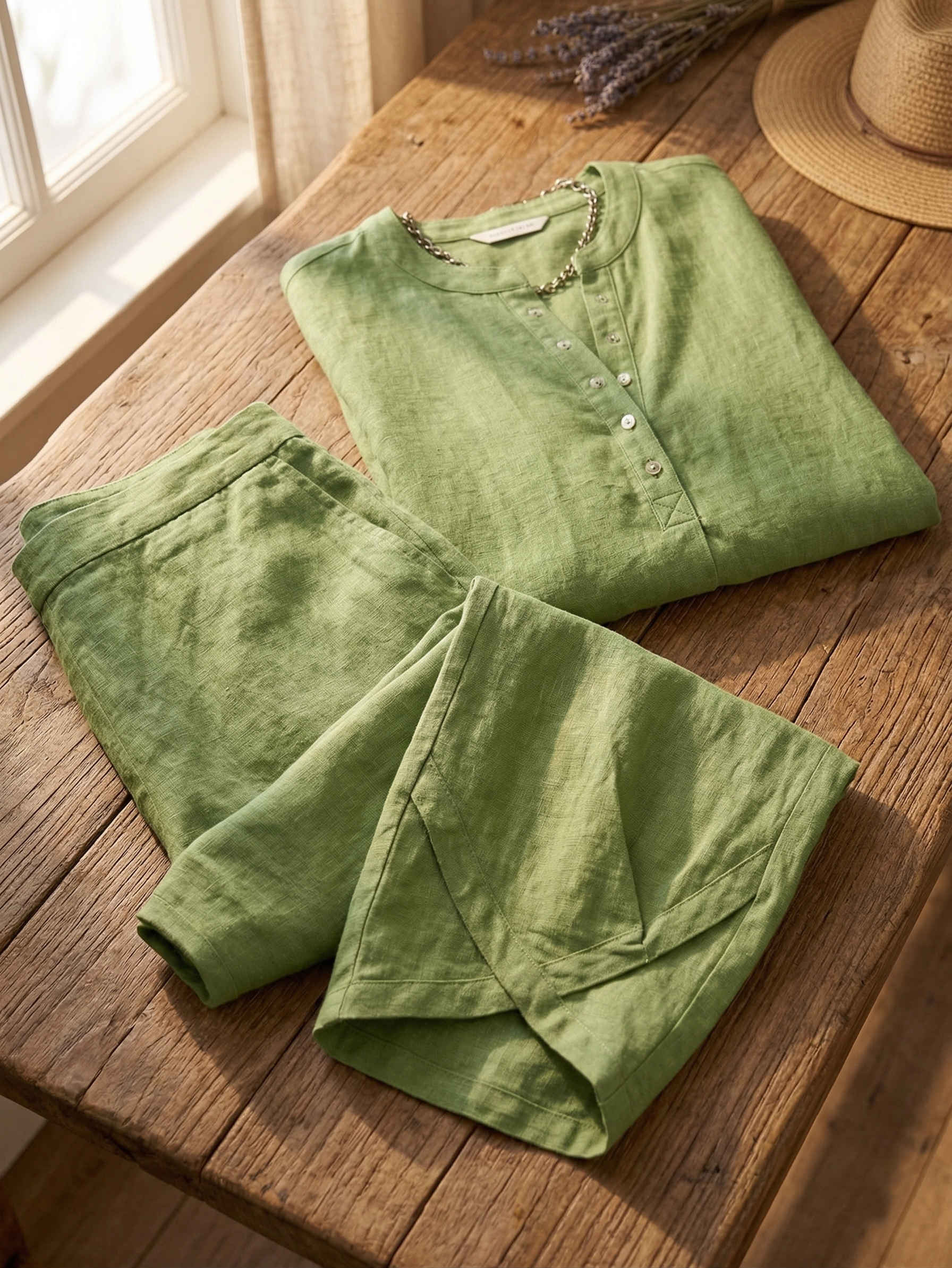 🎁New Arrivals🔥Cozy Loose-fit Cotton Linen Two-piece Set