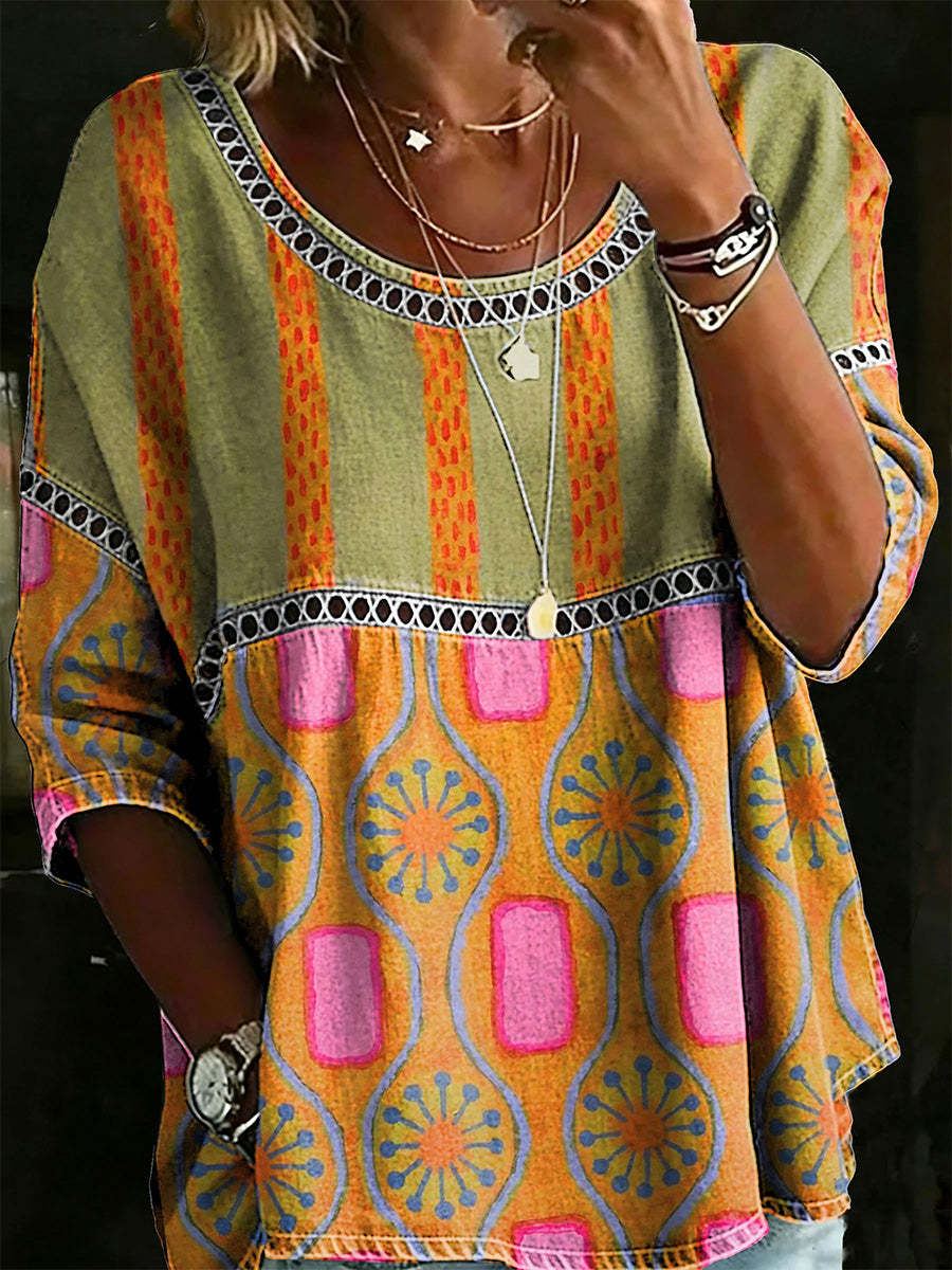 New Arrivals🔥 Women's Vintage Abstrct Casual Loose Blouse Shirt