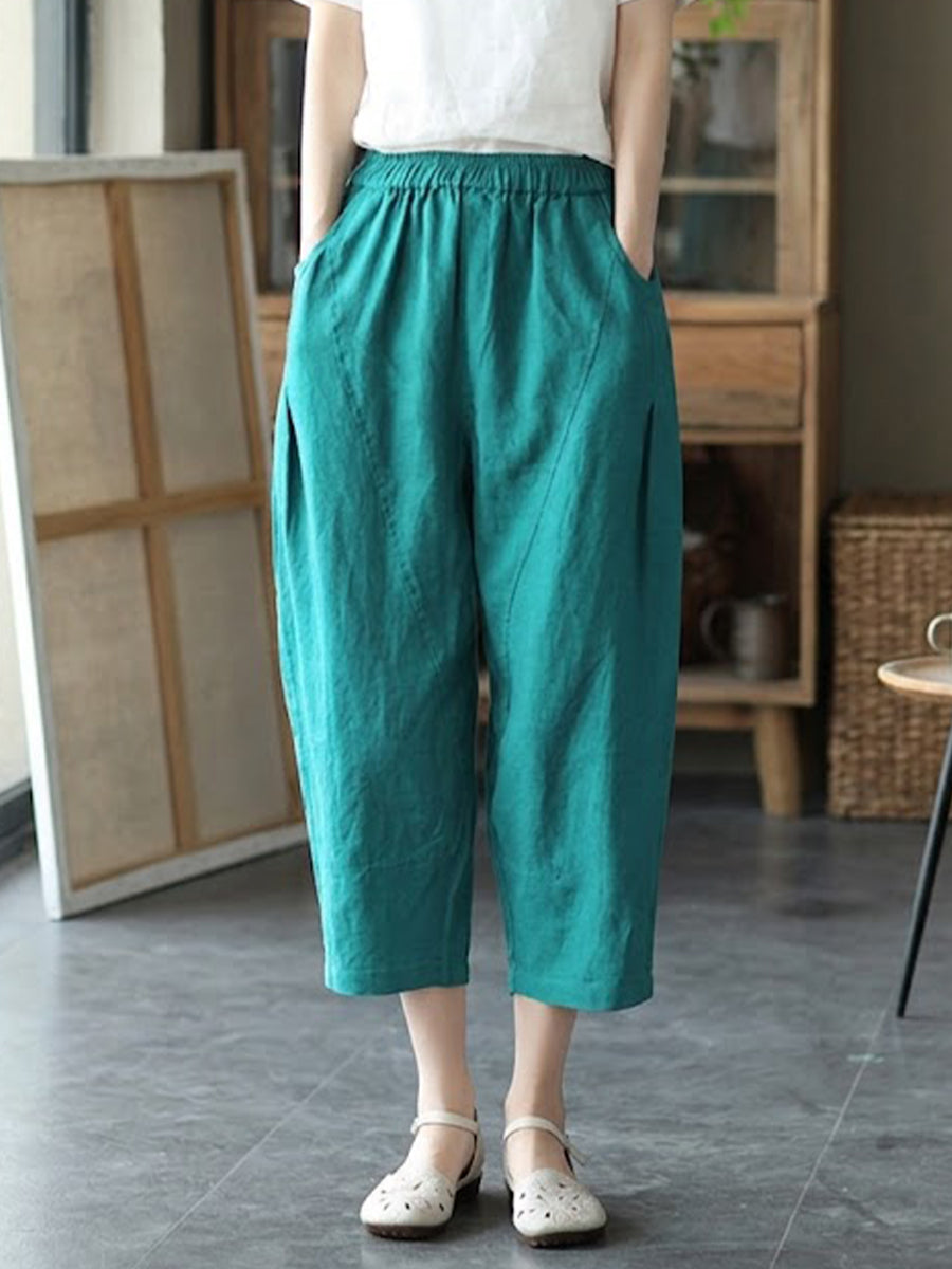 🎁New Arrivals🔥Casual Elastic-waist Linen And Cotton Trousers