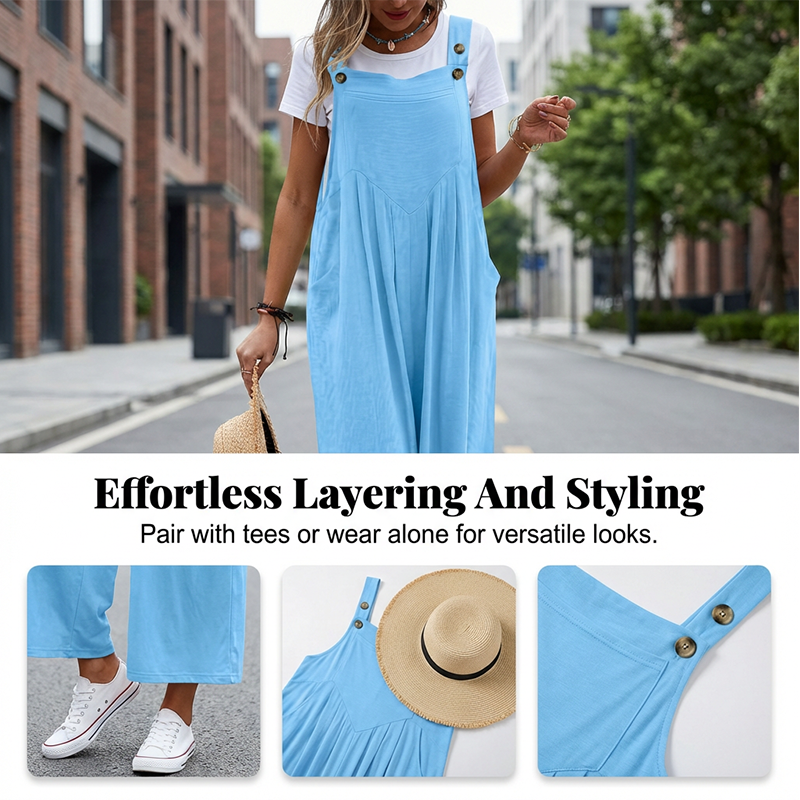 🎁New Arrivals🔥 LIMITED TIME 50% OFF! ✨Sleeveless Wide-Leg Jumpsuit For Summer Breezes