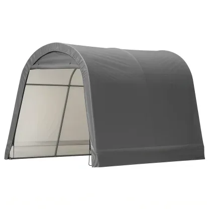 Abri de voiture en acier avec toile PE gris-Mobiruso