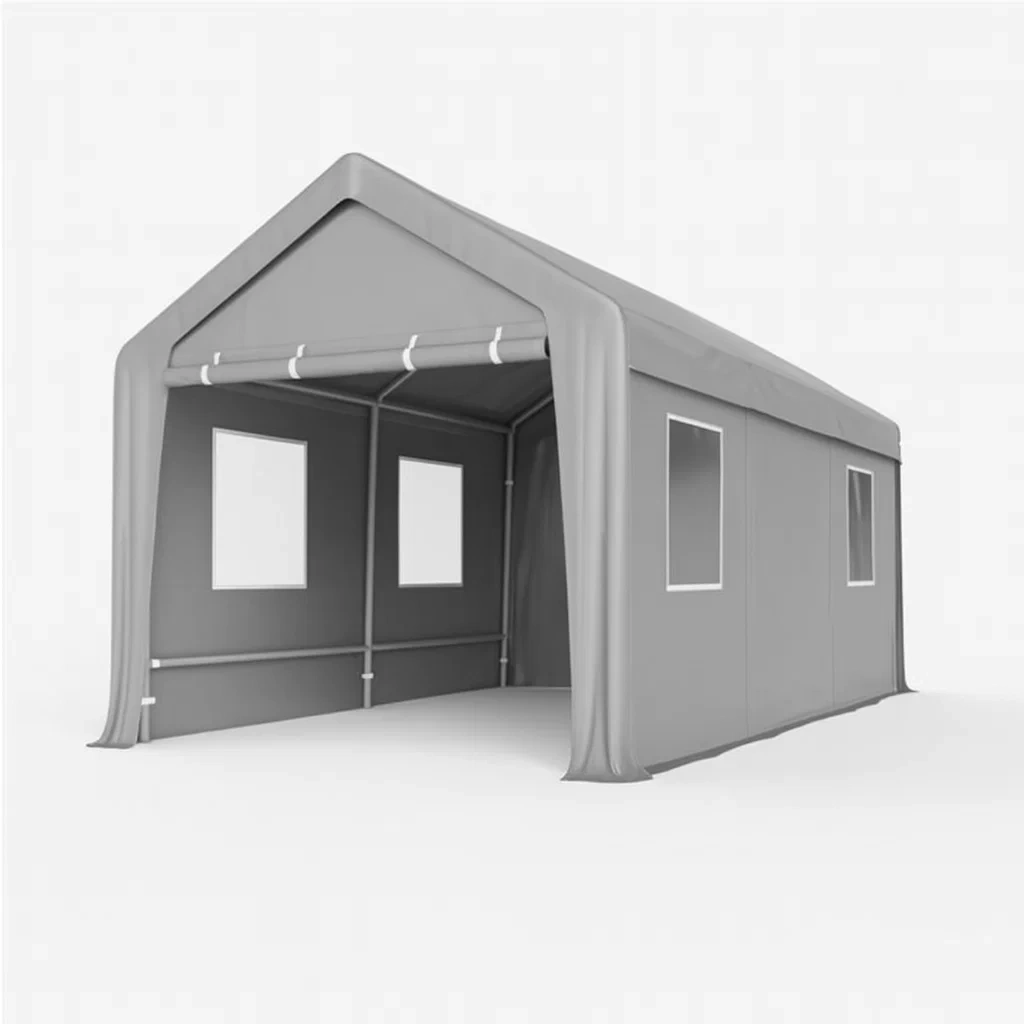 Abri de voiture en acier gris 600x300x240 cm-Mobiruso