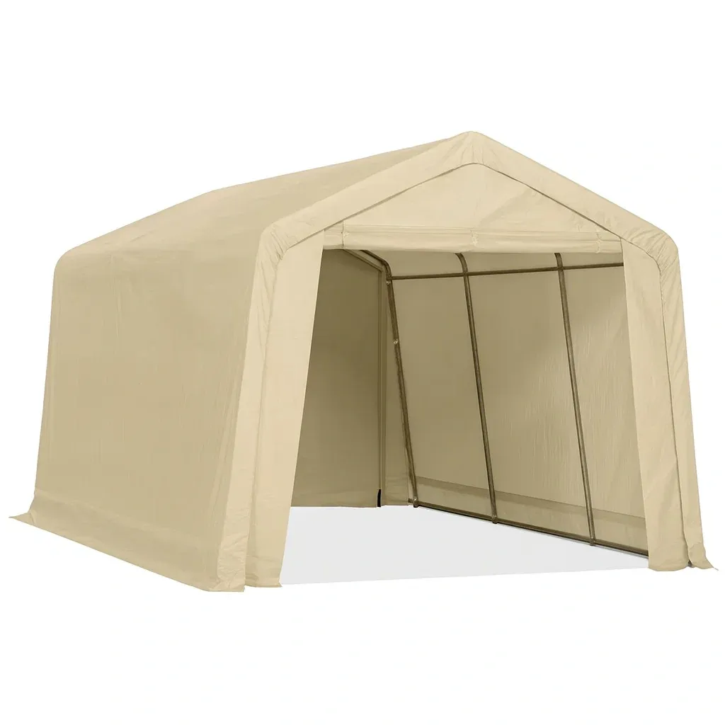 Abri de voiture en métal et polyéthylène beige-Mobiruso