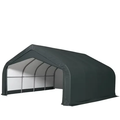 Abri de voiture en acier et PVC vert-Mobiruso