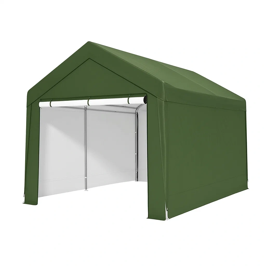 Abri de voiture en métal et PVC vert-Mobiruso