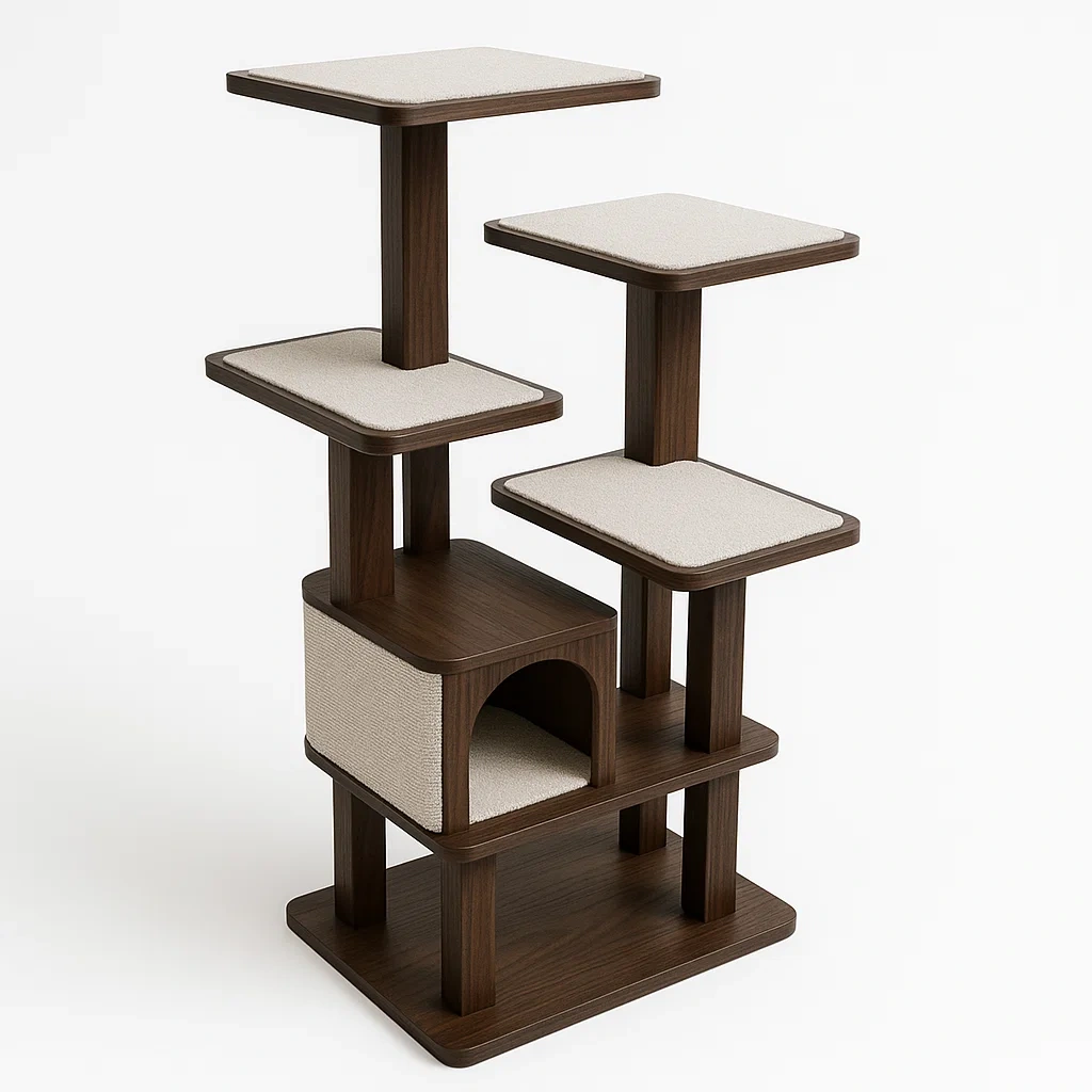 Arbre à chat en bois MDF avec plateformes-Mobiruso