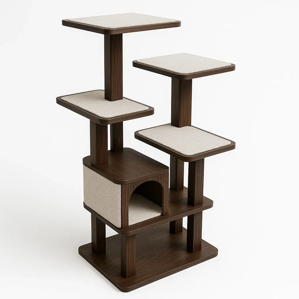 Arbre à chat en bois MDF avec plateformes-Mobiruso