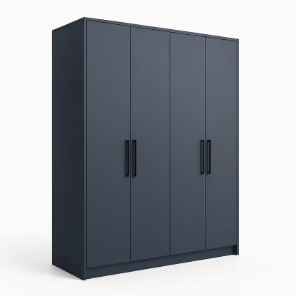 Armoire 4 portes panneaux de particules bleu foncé 200 cm x 180 cm x 60 cm-Mobiruso