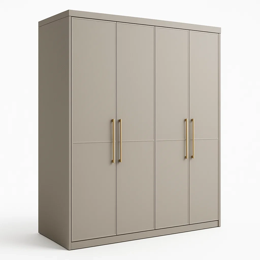 Armoire 4 portes en MDF beige et doré-Mobiruso