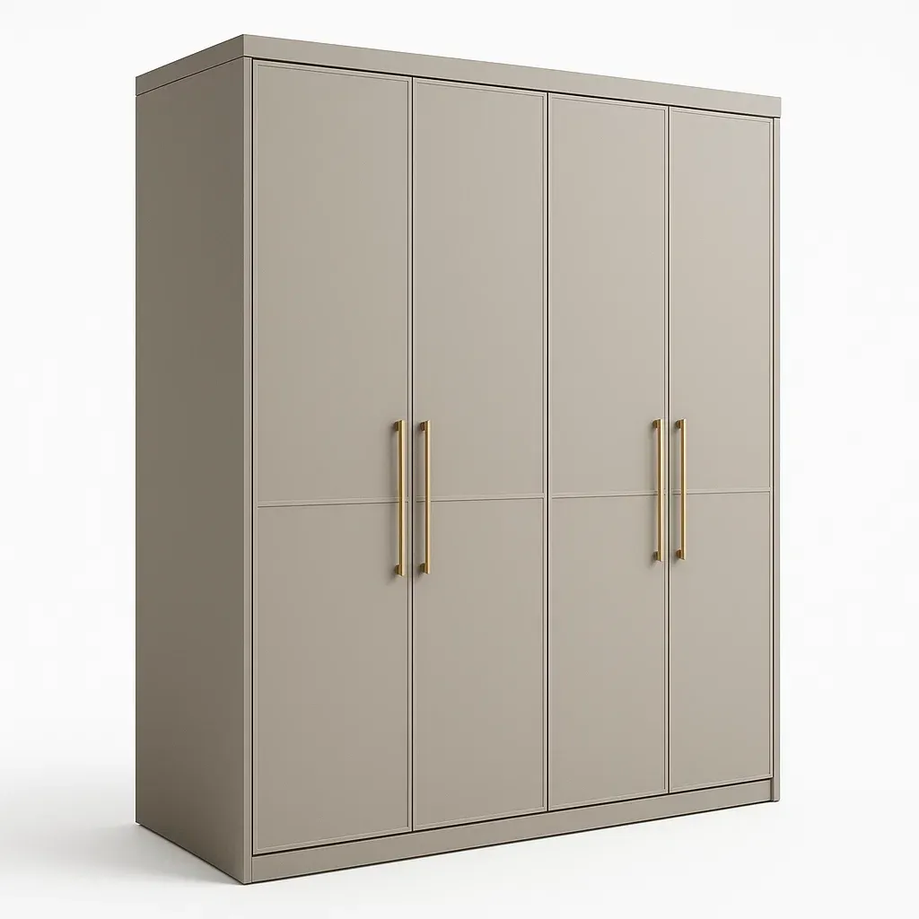 Armoire 4 portes en MDF beige et doré-Mobiruso