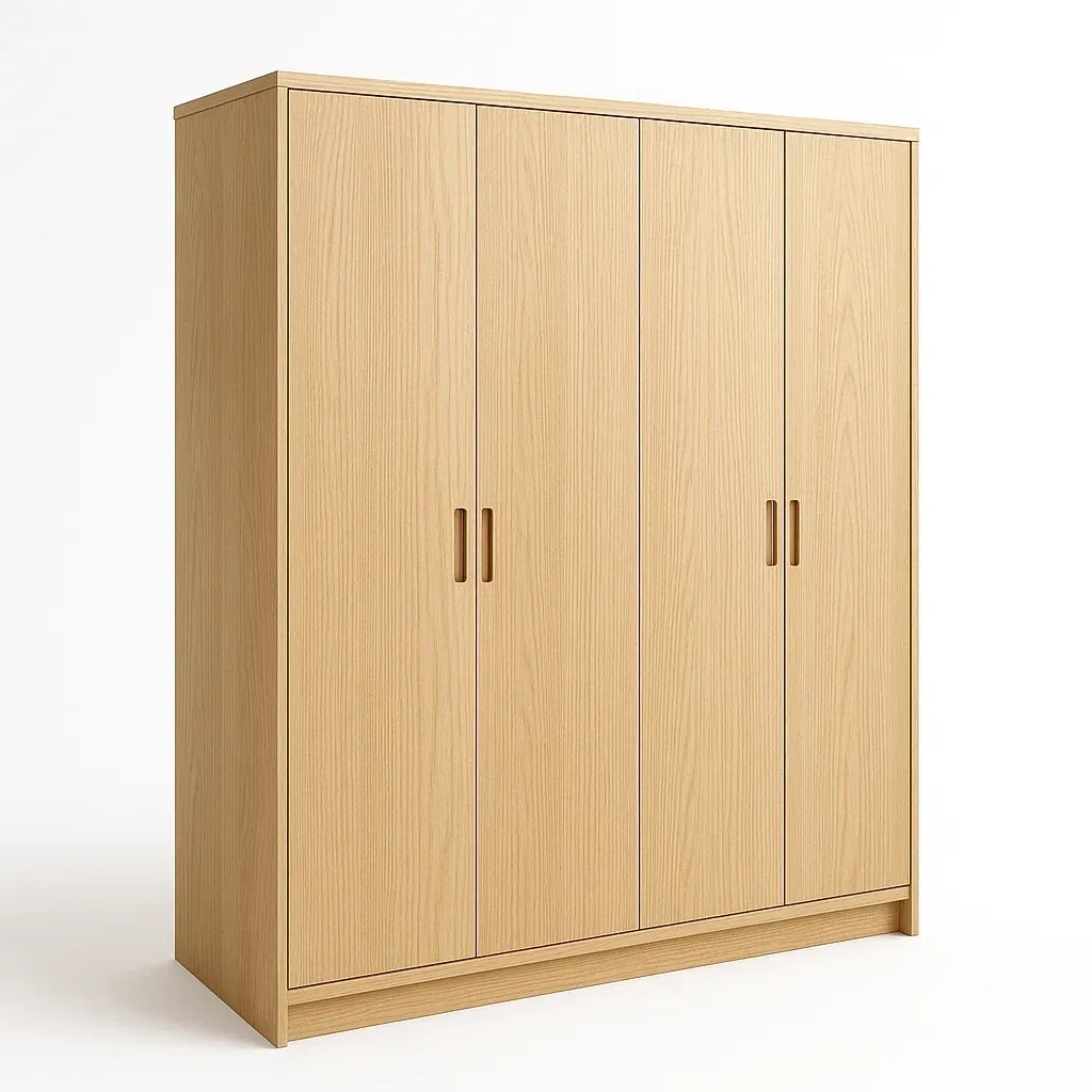 Armoire 4 portes en bois chêne clair-Mobiruso
