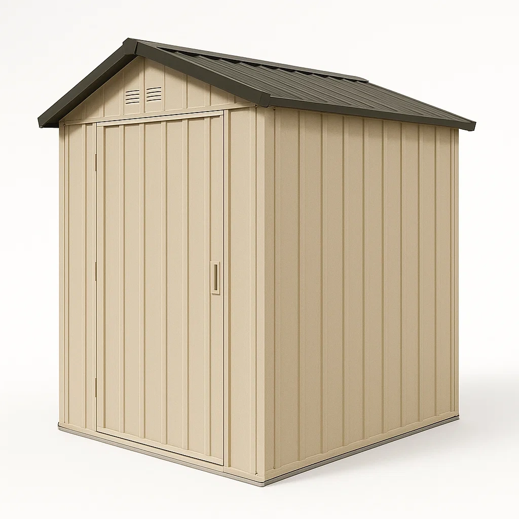 Abri de jardin en Métal 182 cm x 94 cm x 170 cm Beige-Mobiruso