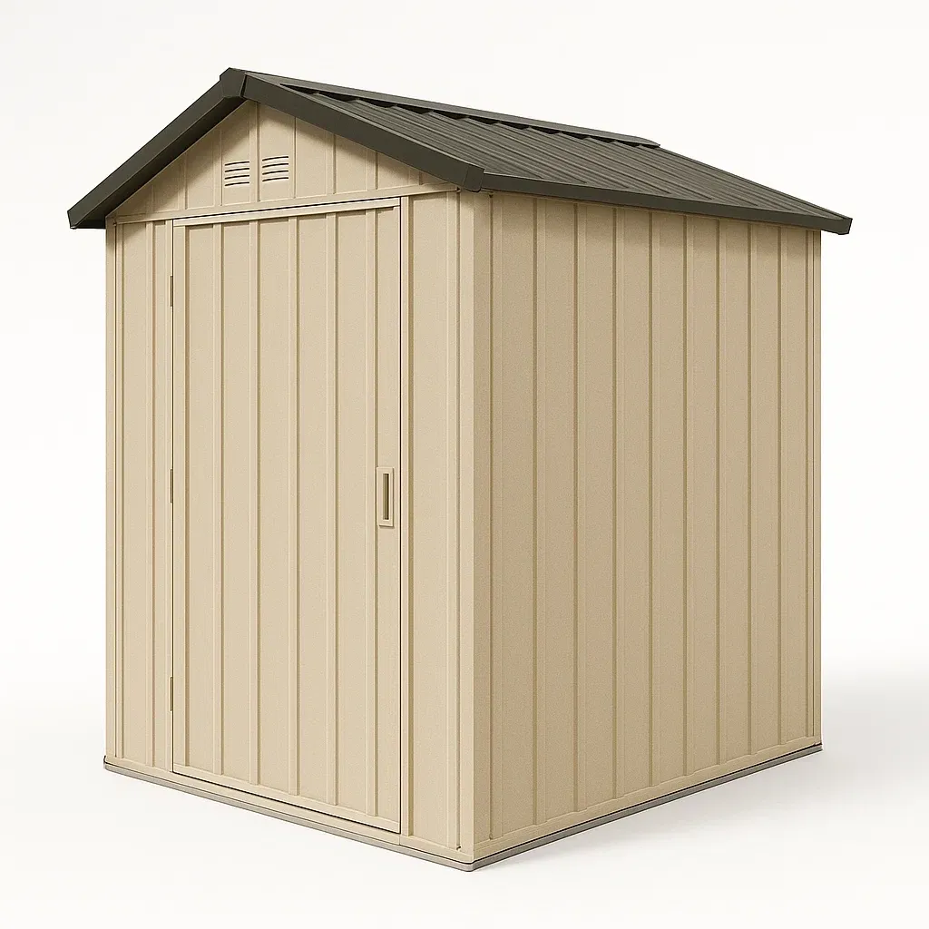 Abri de jardin en Métal 182 cm x 94 cm x 170 cm Beige-Mobiruso