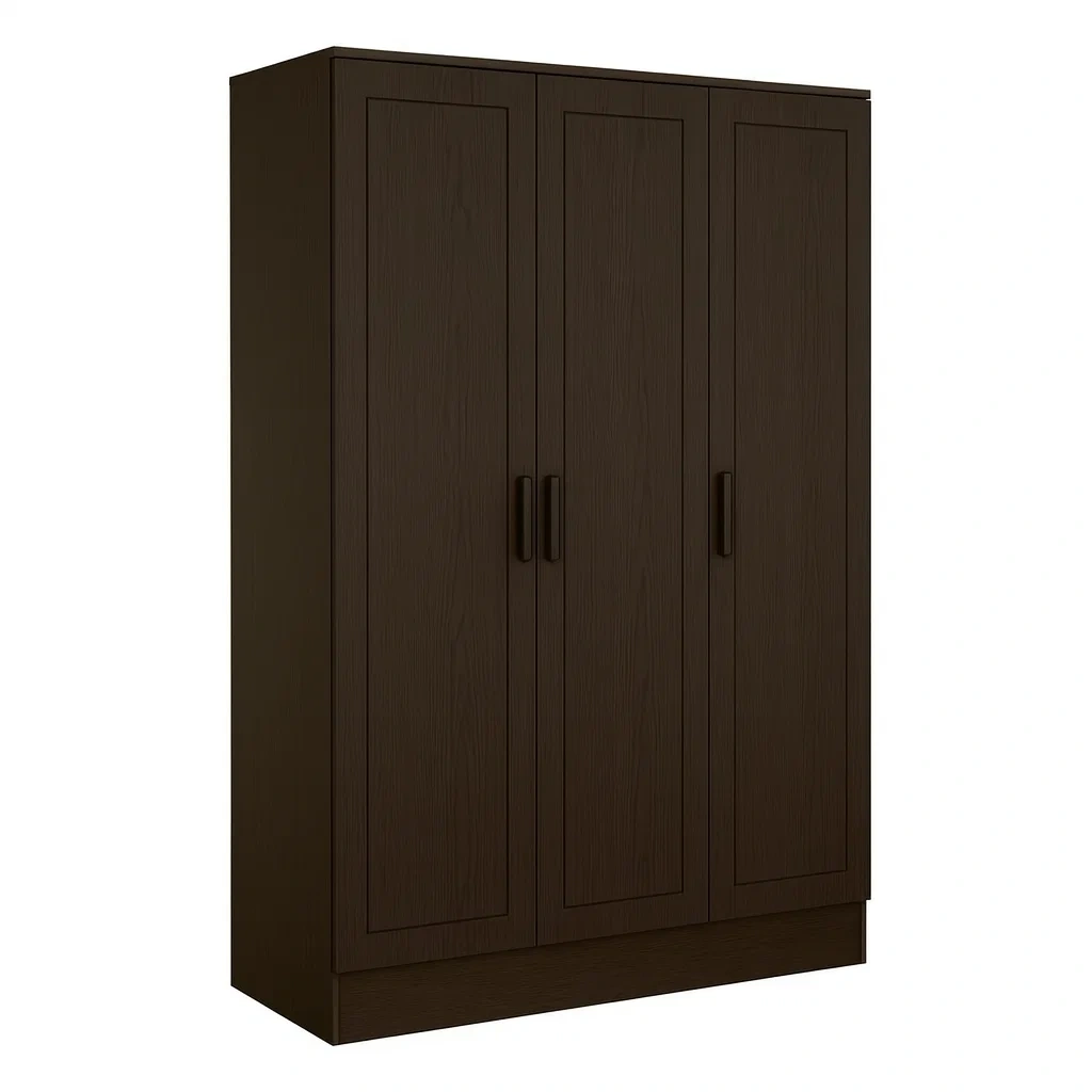 Armoire 3 portes en bois marron foncé-Mobiruso
