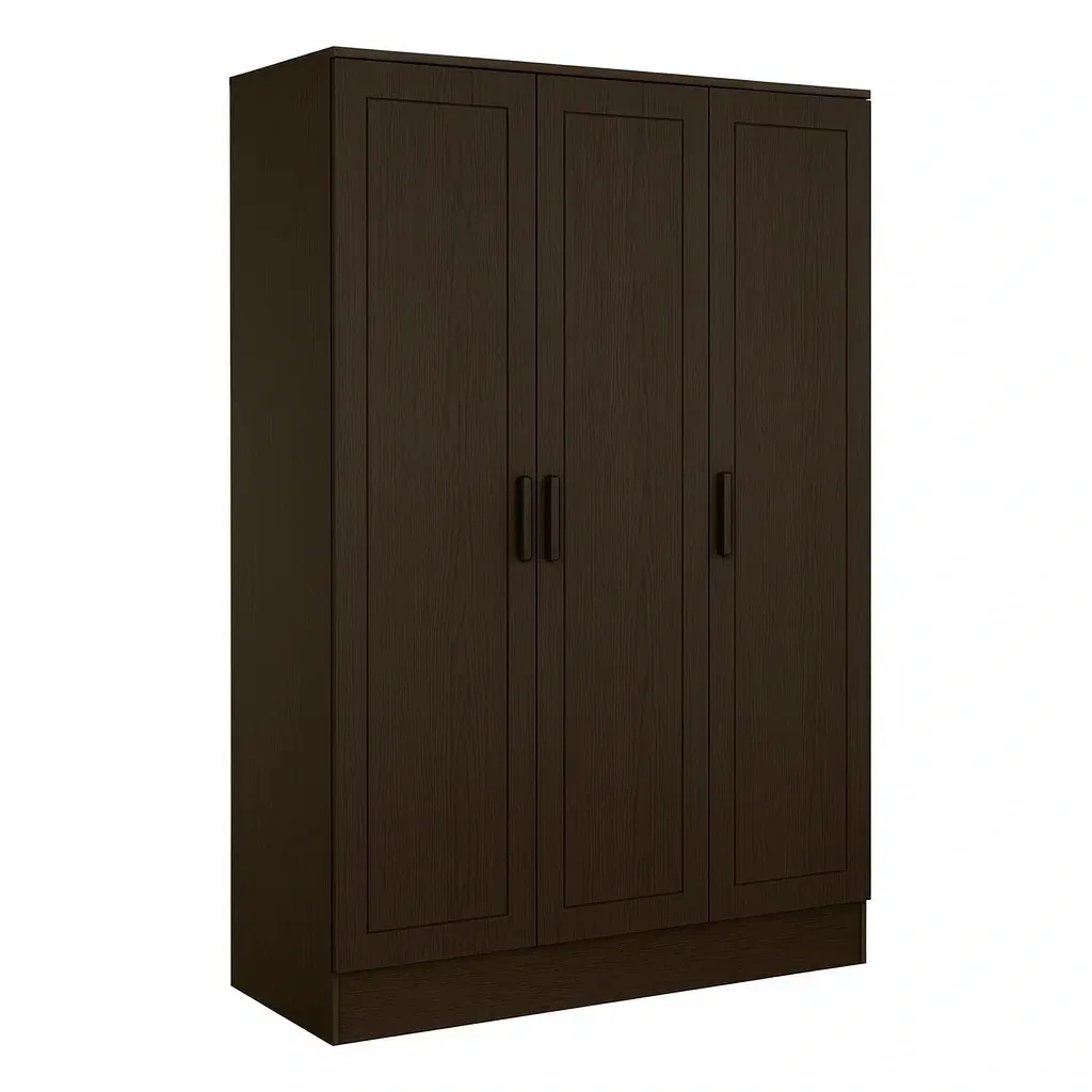 Armoire 3 portes en bois marron foncé-Mobiruso