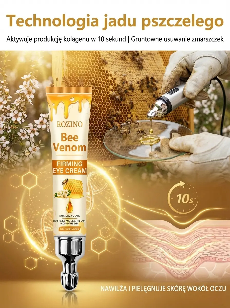 Balsam pod oczy z jadem pszczelim o działaniu ujędrniającym