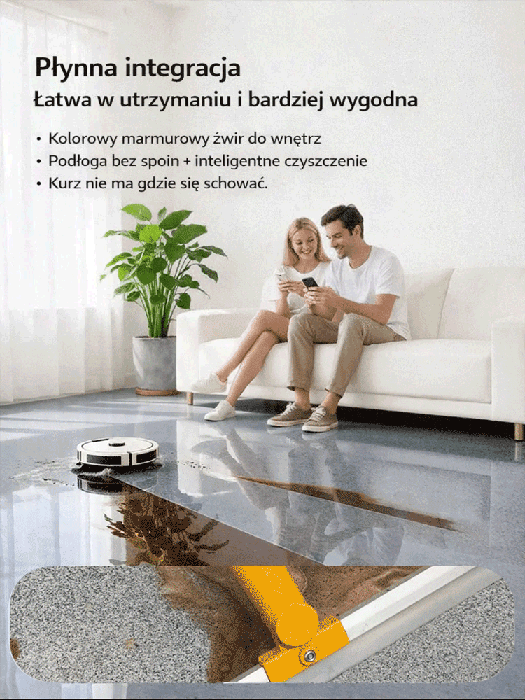 【Tekstura kryształowego marmuru】Powłoka podłogowa z kolorowego piasku epoksydowego