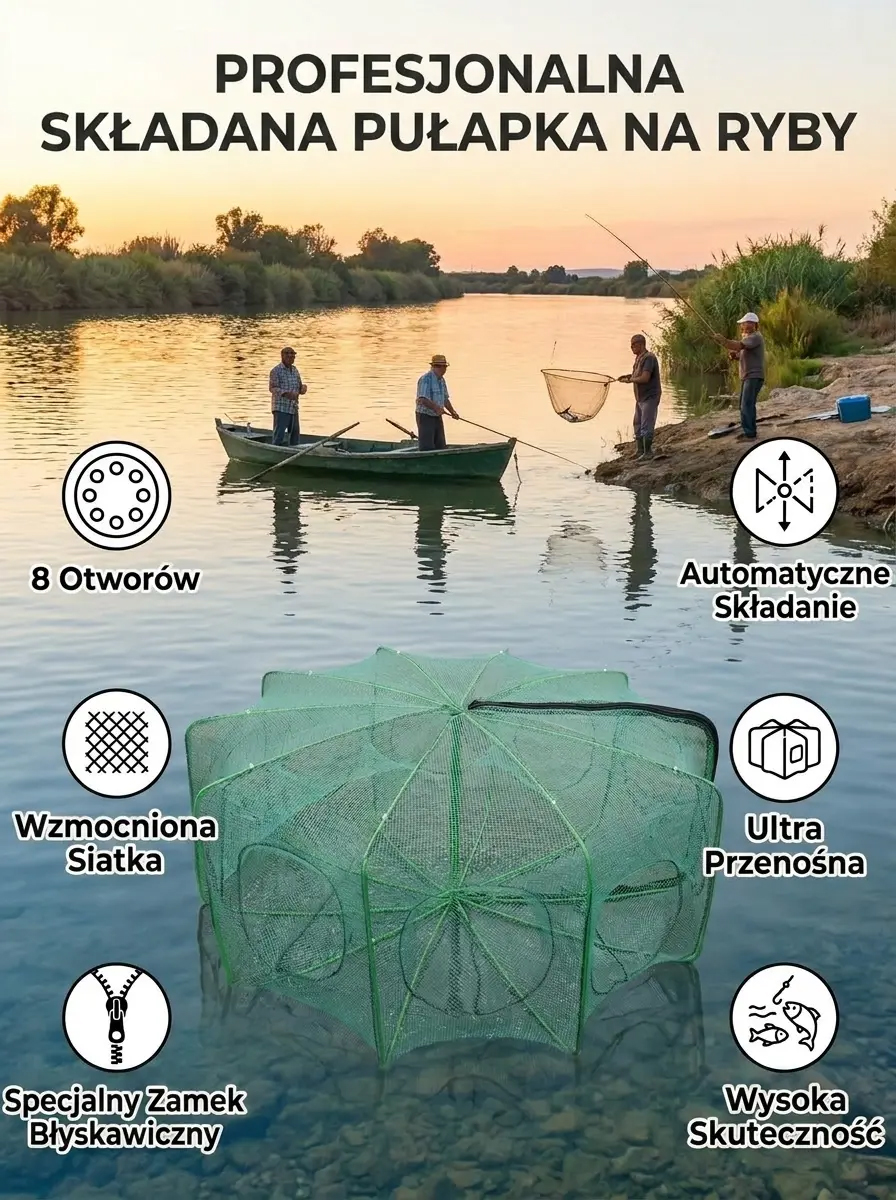 Automatycznie składane i grube klatki rybackie