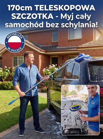 【20 lat bez awarii】Teleskopowa szczotka do mycia samochodu