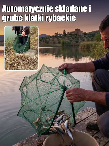 Automatycznie składane i grube klatki rybackie