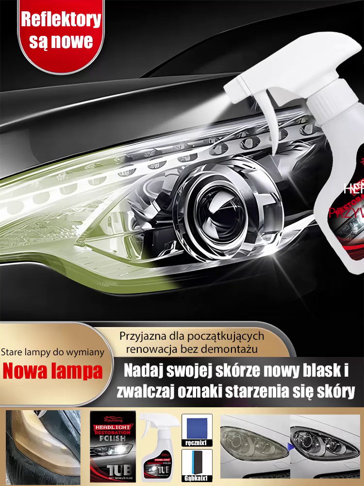 【Jaśniejsze niż nowe】Zestaw do pielęgnacji reflektorów samochodowych