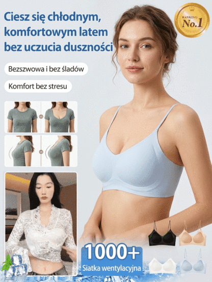 5D Ultra-Cienki Chłodzący Bezszwowy Biustonosz Push-Up