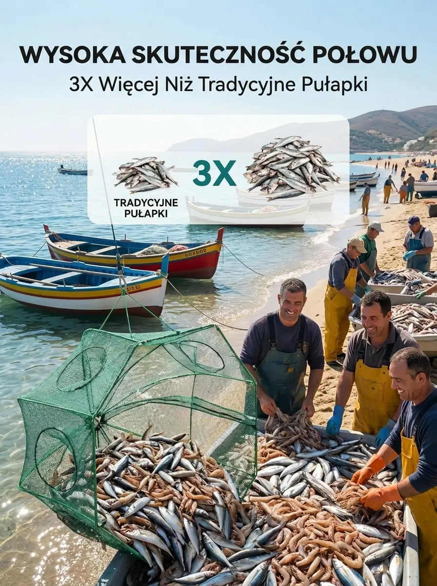 Automatycznie składane i grube klatki rybackie