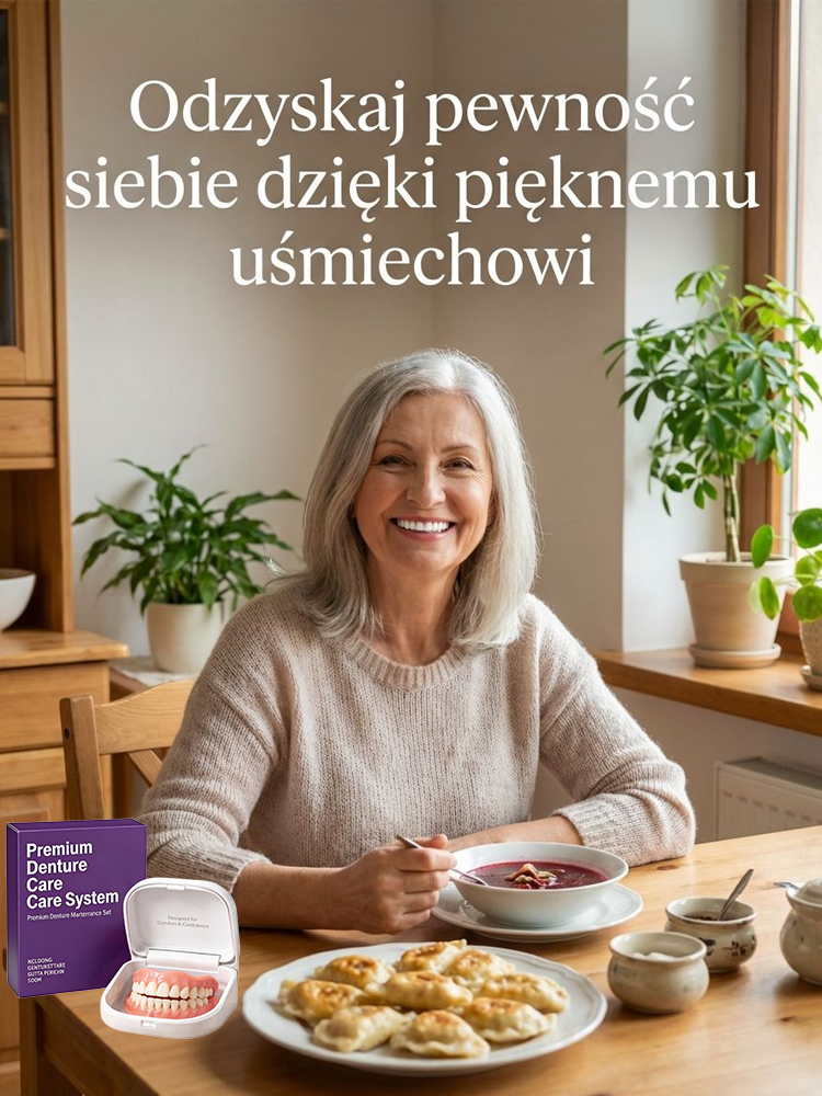 Polecany przez ponad 100 dentystów w Europie - Naturalny zestaw do protez zębowych niewidocznych