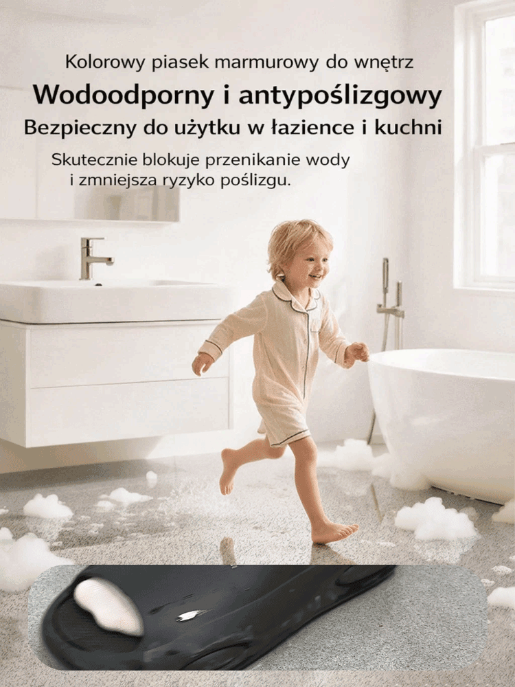 【Tekstura kryształowego marmuru】Powłoka podłogowa z kolorowego piasku epoksydowego