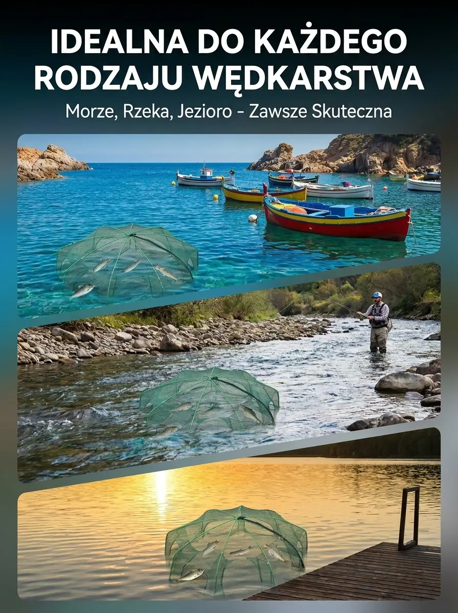 Automatycznie składane i grube klatki rybackie