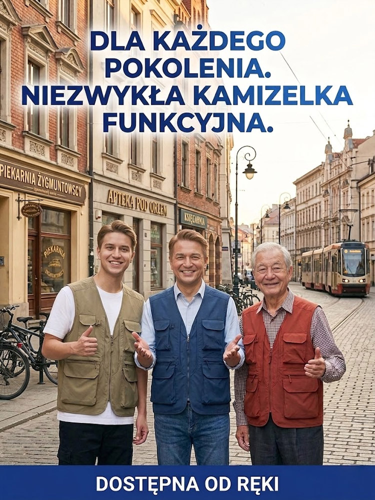 Kamizelka z wieloma kieszeniami, szybkoschnąca i oddychająca