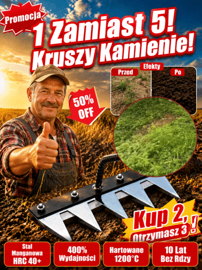 Niezniszczalne Grabie ze Stali Manganowej 5w1 💥 [-50% Zniżki Dzisiaj] 🚚 Płatność przy Odbiorze