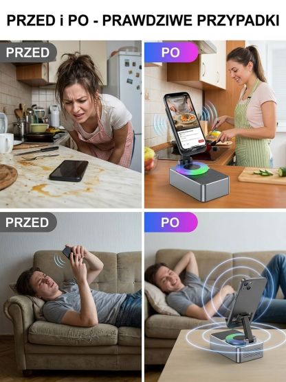 Kinoma na biurku Głośnik Bluetooth 360° z funkcją powerbanku i uchwytem