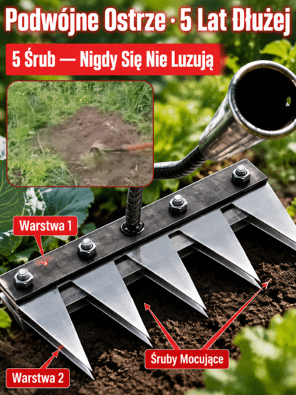 Niezniszczalne Grabie ze Stali Manganowej 5w1 💥 [-50% Zniżki Dzisiaj] 🚚 Płatność przy Odbiorze