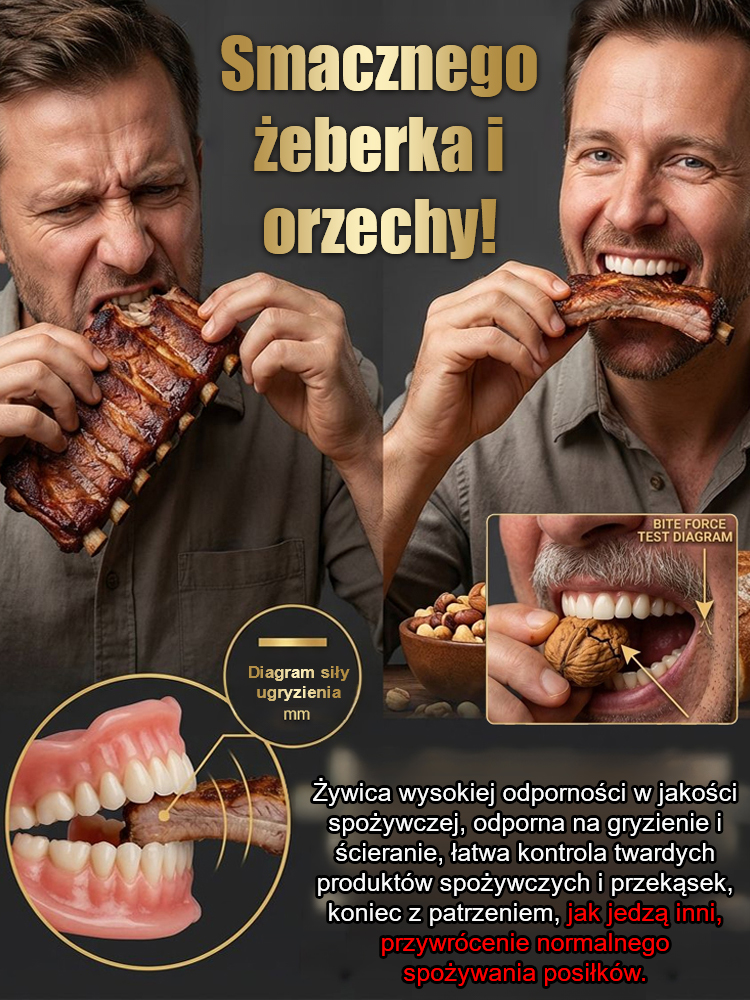 🔥【Odzyskaj perfekcyjny uśmiech】Mocno przylegające medyczne pełne protezy zębowe| Natychmiastowy Lifting Twarzy i Perfekcyjny Uśmiech (Bez kleju) | Silna Przyczepność - Jedz Twarde Pokarmy Bez Obaw!| Brak Zapadniętych Policzków, Mocne Żucie, Łatwe Dopasow