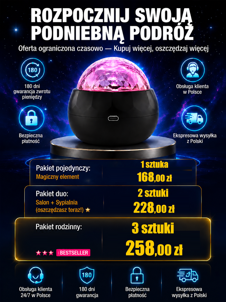 🌊Unosząca się Lampa Projekcyjna Gwiezdnego Nieba 4K Aurora| Jednym kliknięciem zmień swój pokój w rozgwieżdżony kosmos🐋✨🔮🛋️