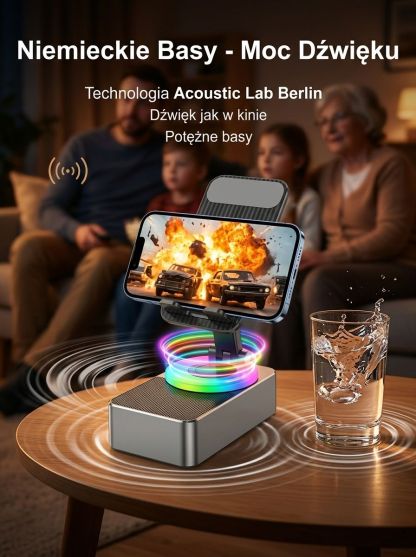 Kinoma na biurku Głośnik Bluetooth 360° z funkcją powerbanku i uchwytem