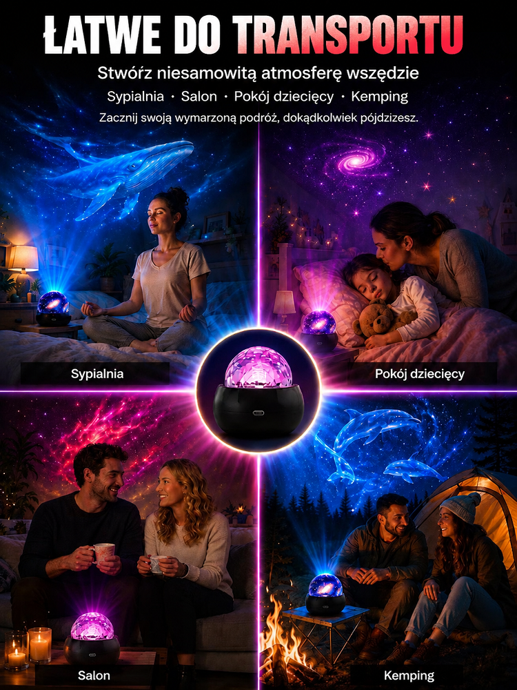 🌊Unosząca się Lampa Projekcyjna Gwiezdnego Nieba 4K Aurora| Jednym kliknięciem zmień swój pokój w rozgwieżdżony kosmos🐋✨🔮🛋️