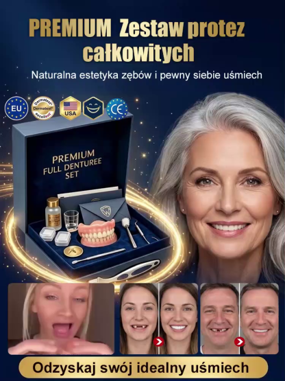 🔥【Odzyskaj perfekcyjny uśmiech】Mocno przylegające medyczne pełne protezy zębowe| Natychmiastowy Lifting Twarzy i Perfekcyjny Uśmiech (Bez kleju) | Silna Przyczepność - Jedz Twarde Pokarmy Bez Obaw!| Brak Zapadniętych Policzków, Mocne Żucie, Łatwe Dopasow