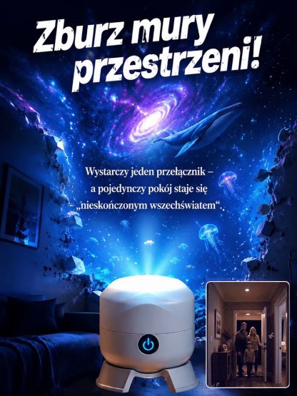 🌊Tęczowa fantazyjna obrotowa lampa projekcyjna| Domowe Oceanarium i Gwiazdy | Ultra-cichy do Snów| Redukcja Stresu i Bezsenności | 7 Kolorów Magii✨